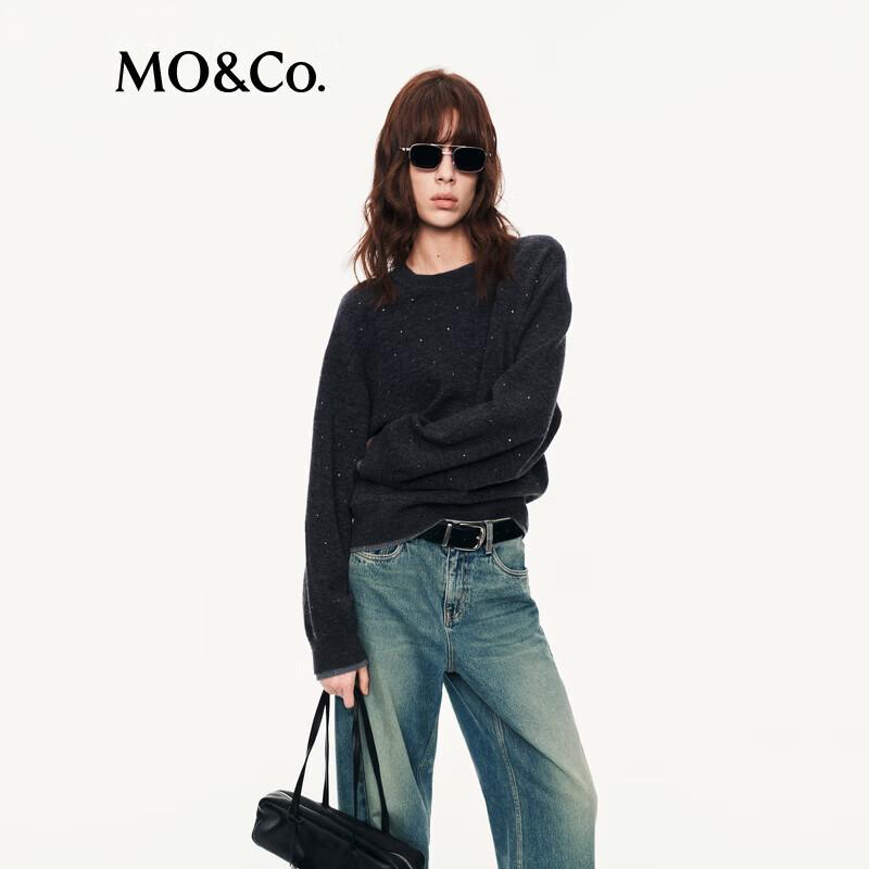 MO&Co. Faux Two-Piece Rhinestone Sweater