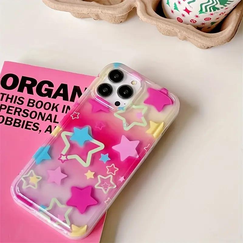 Colorful Star Clear Soft Phone Case For iPhone 17 14 13 11 12 15 16 Pro Max Air SE2 7 8 Plus 16E Anti-Fall Protection Cover
