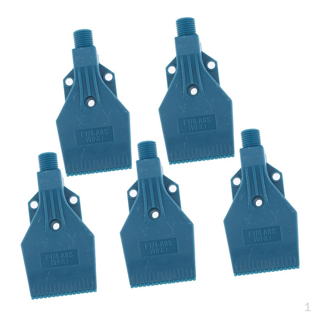5 Packs Three Holes Plastic 1/4 Blower Jet Washer Spray Nozzles Blue 46mm