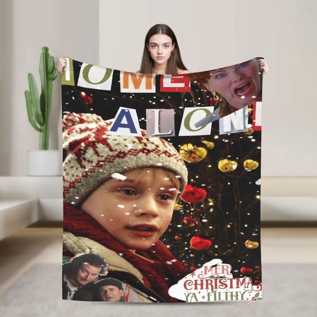 Home Alone Christmas Comedy Film Printed Blanket For Men Women Warm Cozy Fluffy Throw Blankets for Living Room Multi-size