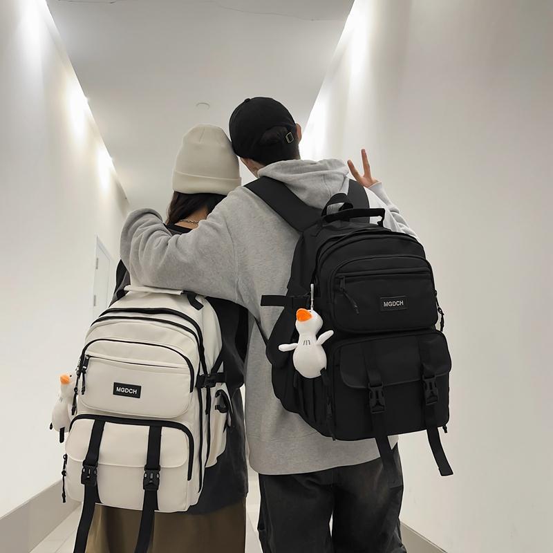 Female Solid Color Schoolbag Male Senior High School Student Backpack