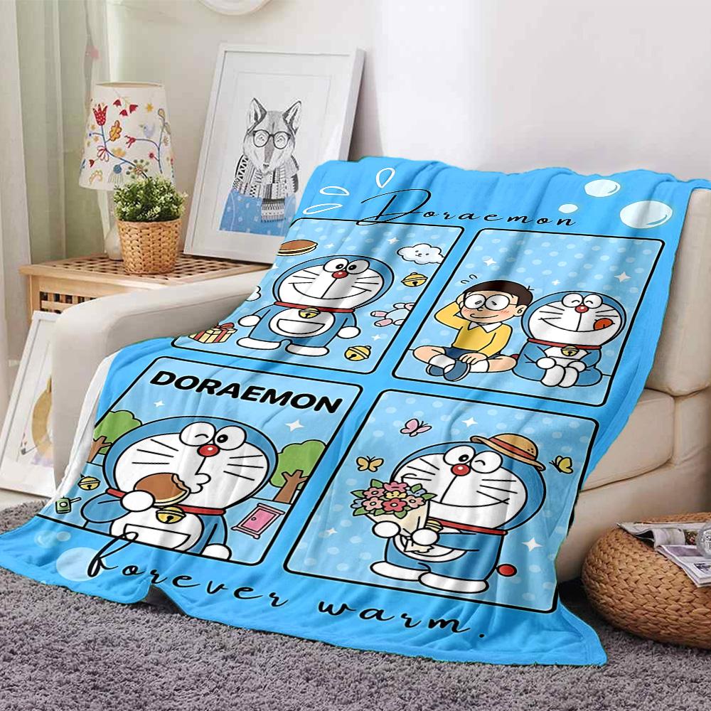 1pc Blue Cat Adventure Flannel Blanket,Ultra Soft Warm Plush Throw for Home Bedroom Bed Sofa Cover Camping Picnic gift Y7242