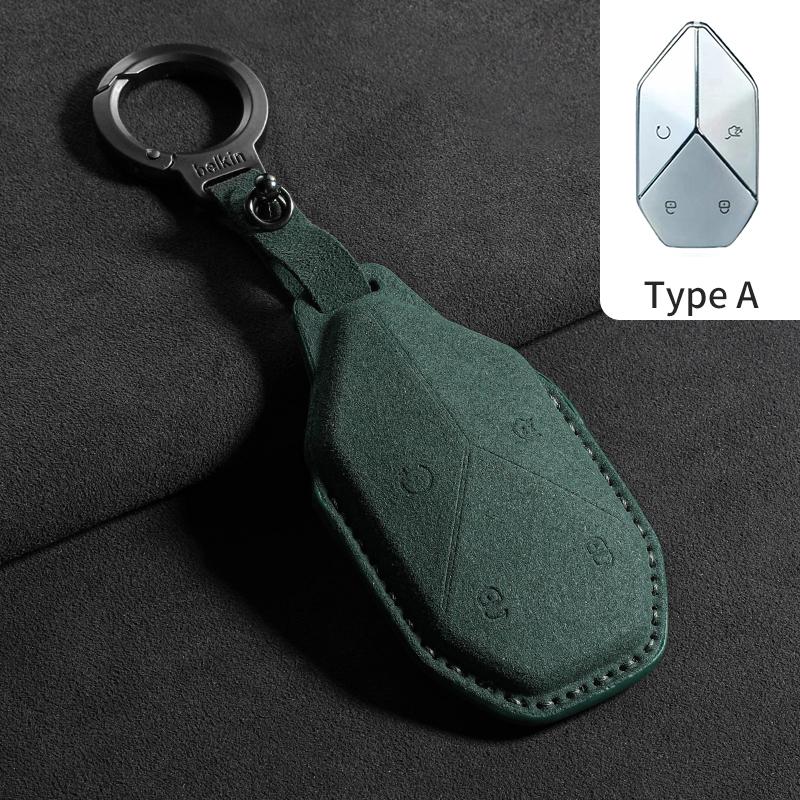 Suede Car Remote Key Protection Cover for Equations Leopard 5 Leopard 8 Leopard 3 Key Case Shell Keyring Keychain Accessories
