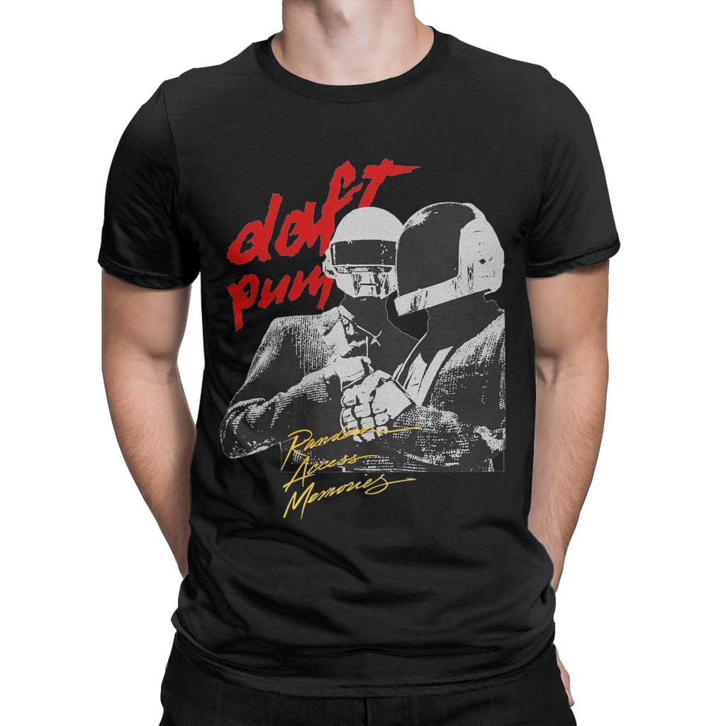 Daft Punk T Shirts Men's 100% Cotton Vintage T-Shirts Crewneck Tees Short Sleeve Clothing Gift Idea
