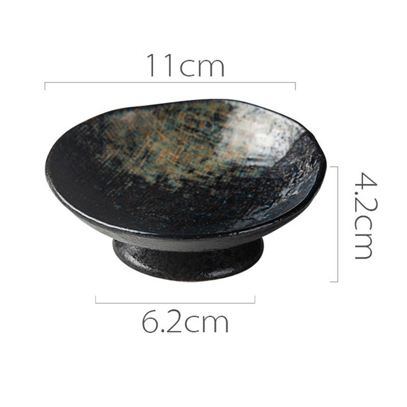 Creative Japanese ceramic plate with high feet saucer saucer snack tea dessert plates snack plate fruit plate bowls ramekin