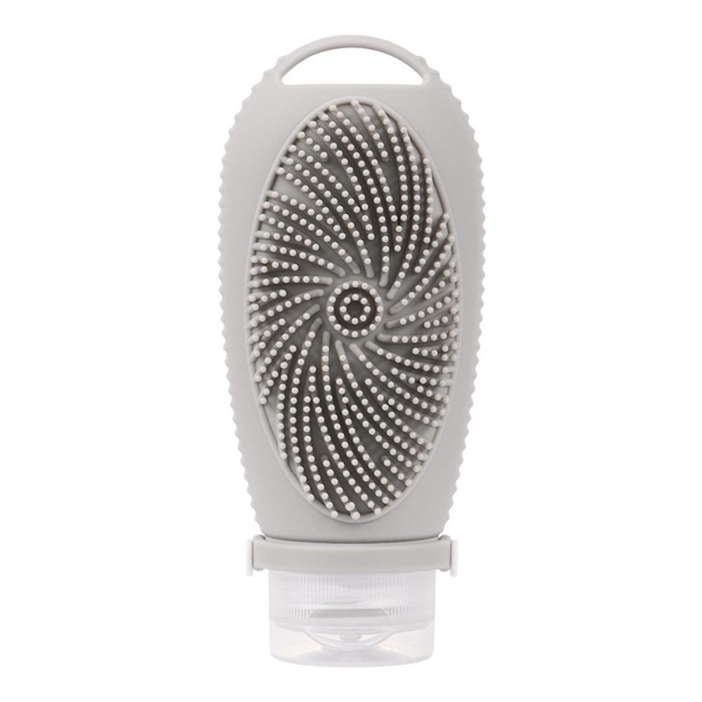 2 in 1 Shower Brush Bottle 100ml Toiletry Containers Portable Travel Refillable Bottles