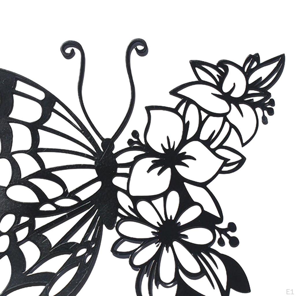 Butterflies Wall Art Figurines Silhouette Wrought Iron Ornaments Hanging Office Garden Bedroom