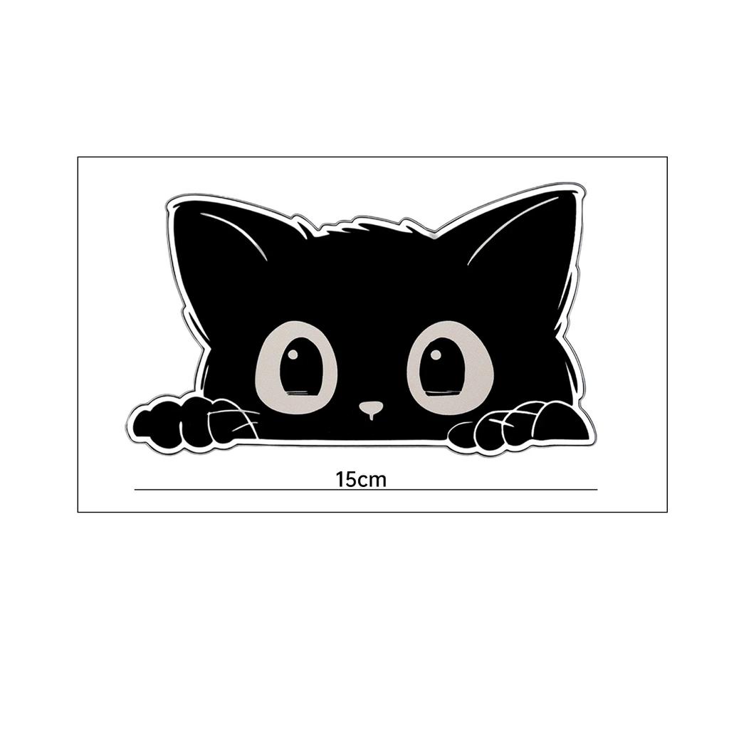 1/2pcs PVC Car Sticker Poor Cat Is Stealing with Big Eyes Watch Vinyl Car Styling Cover Waterproof Decals Interior Accessories