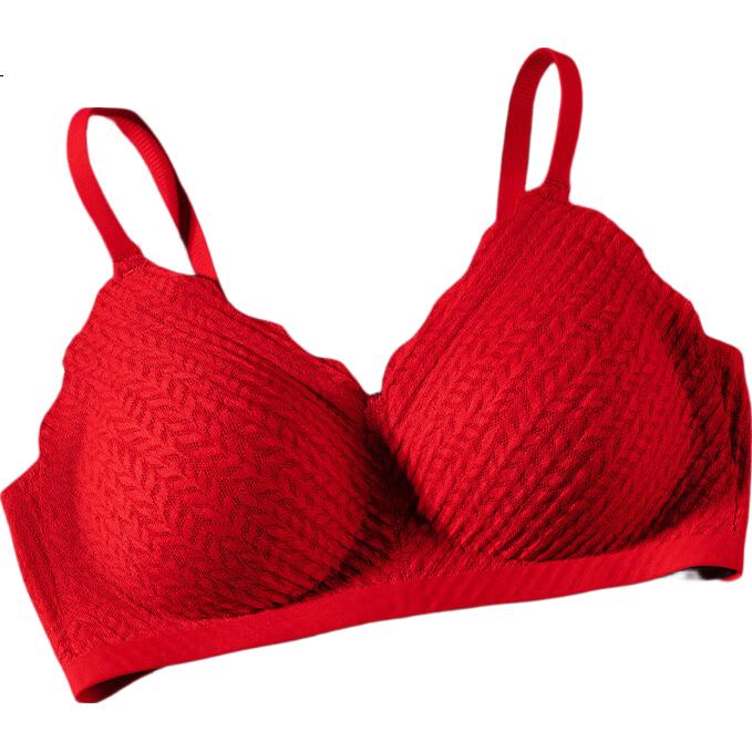 Urban Beauty Red Plus Size Women's Lingerie Lift and Gather Wireless Bra for Year of the Horse Wedding Celebration