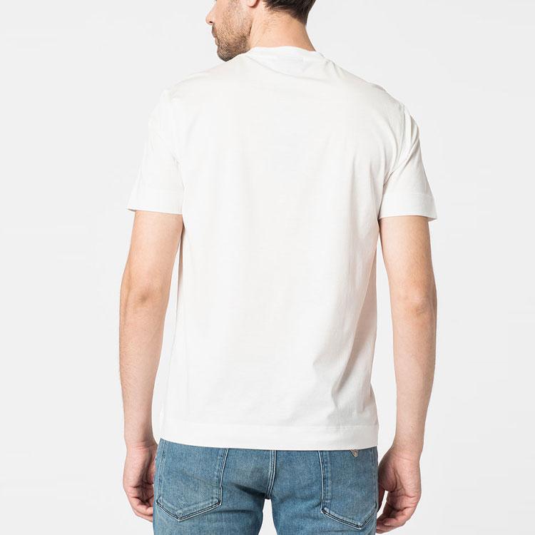 Emporio Armani Solid Color Round Neck Short Sleeve T-Shirt Men tops White 3L1TEY-1JUVZ-0101