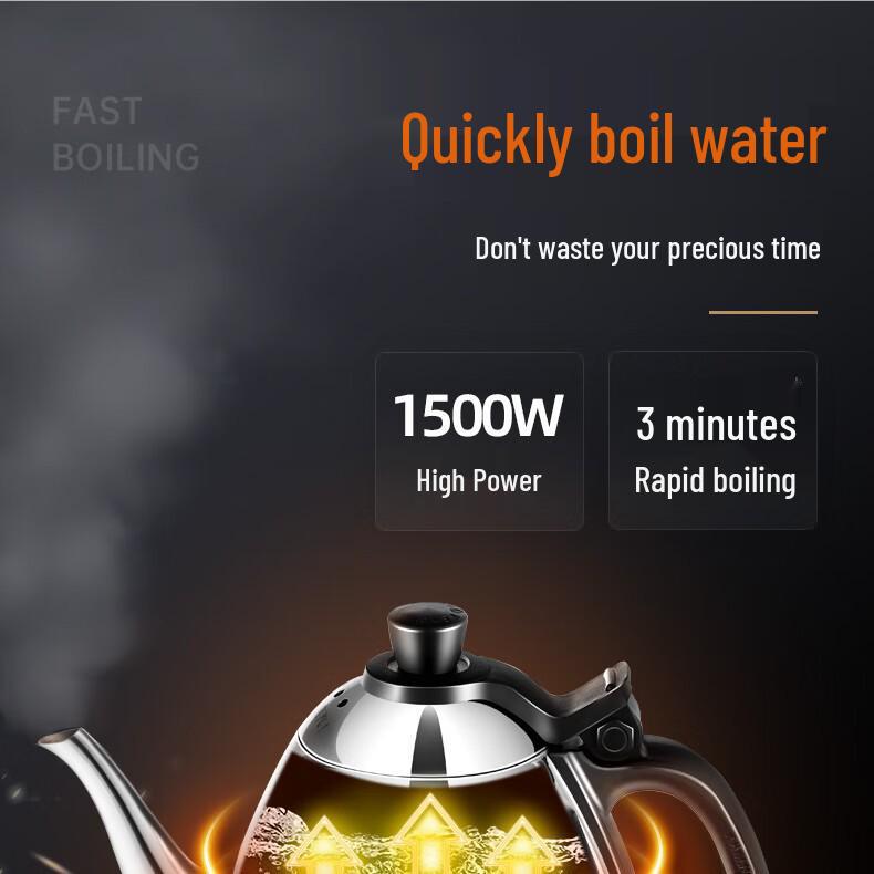 Golden Stove E-400A Electric Kettle, 1.2L Stainless Steel Teapot Tea Set