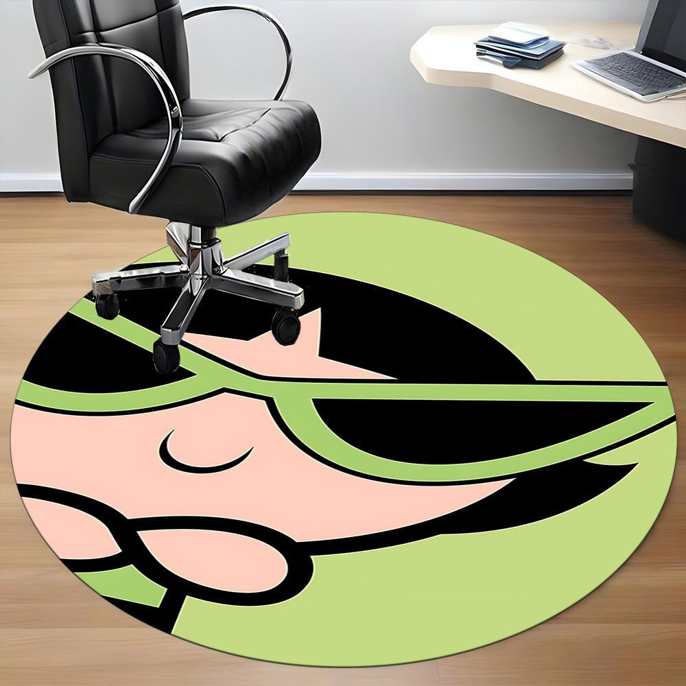 1pc Powerpuff Girls Office Round Area Rug, Under Office Chairs Bedroom Living Room Home Decor, Room Decoa1022137