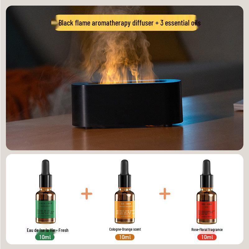 Seven-Color Simulated Flame USB Aroma Diffuser for Home and Office