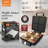 1500W Waffle Maker Fully Automatic Two Sided Heating Electric Baking Pan Small  Household Breakfast Machine