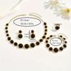 5-Piece Retro Geometric Patchwork Jewelry Set: Necklace, Bracelet, Earrings & Ring, Ideal for Ladies At Parties