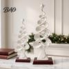 Durable Resin Tabletop Statues Abstract Christmas Tree Figurine, Artistic Spiral Sculpture, Modern Xmas Contemporary Interior Design Accents