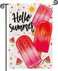Hello Summer Ag Popsicles Garden Ag 12x18 Inch Double Sided Pink Ice Cream Summer Farmhouse Holiday Outdoor Decoration ? AAS