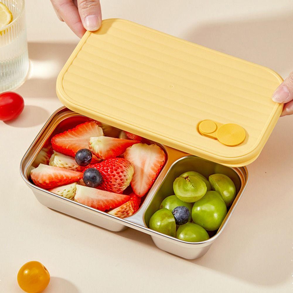 Silicone Seal Sealed Salad Container Single/Double Compartment Travel Food Tray  Outdoor Gatherings