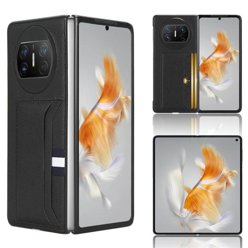 Suitable for Huawei Mate X7/X6/X5 phone case with card slot and leather cover, Huawei Mate X3 phone case