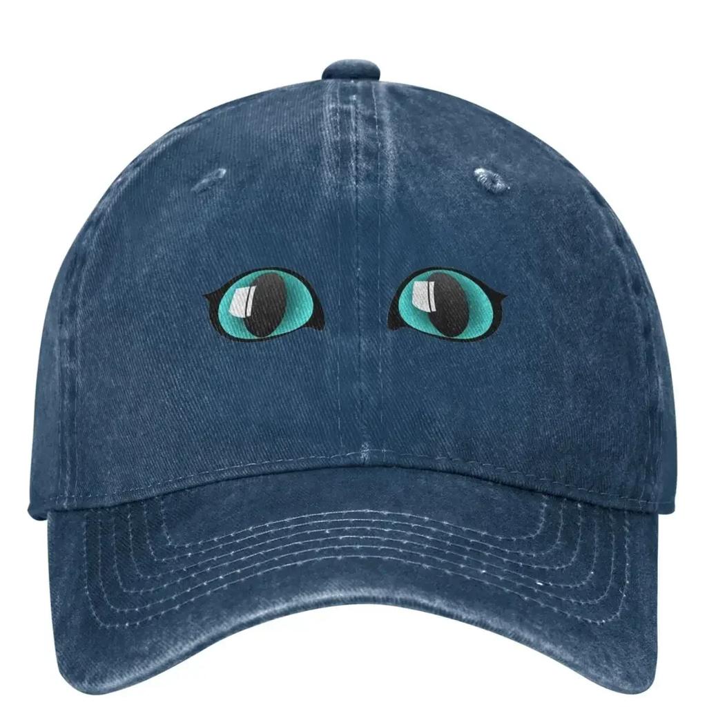 Blue Cats Eyes Baseball Cap Monster Eyes Hunting Camping Adjustable Trucker Hat Men Women Vintage Sunscreen Baseball Caps