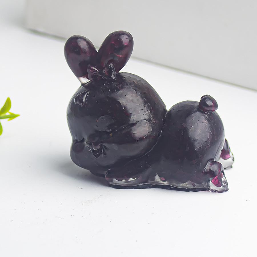 Crystal Rabbit Figurine Gift For Home Office Decor With Natural Gemstone Material