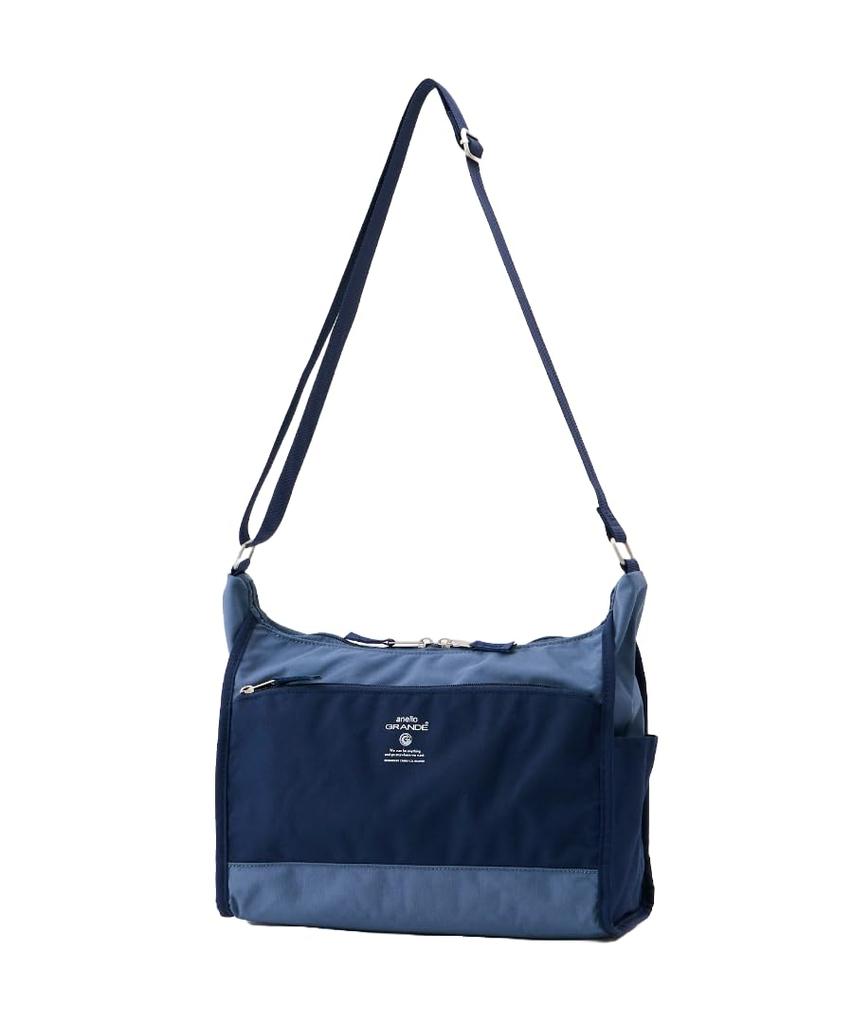 Anello Grande CABIN GTM0172Z Shoulder Bag, A5 Size, Lightweight, Water-Repellent, with Multiple Storage Spaces, Black