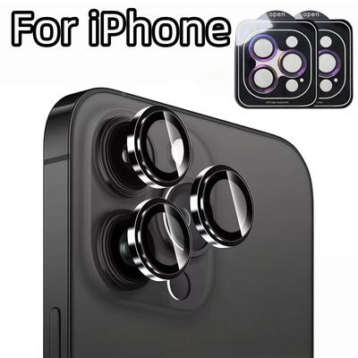2PCS For iPhone 16 Pro 15 Pro Max 14 Plus Camera Lens Protector 2 Pack 9H Hardness Shatterproof