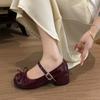 French Flat-bottomed Bow Mary Jane Small Leather Shoes Women's 2025 Spring New Versatile Gentle Matching Skirt Single Shoes