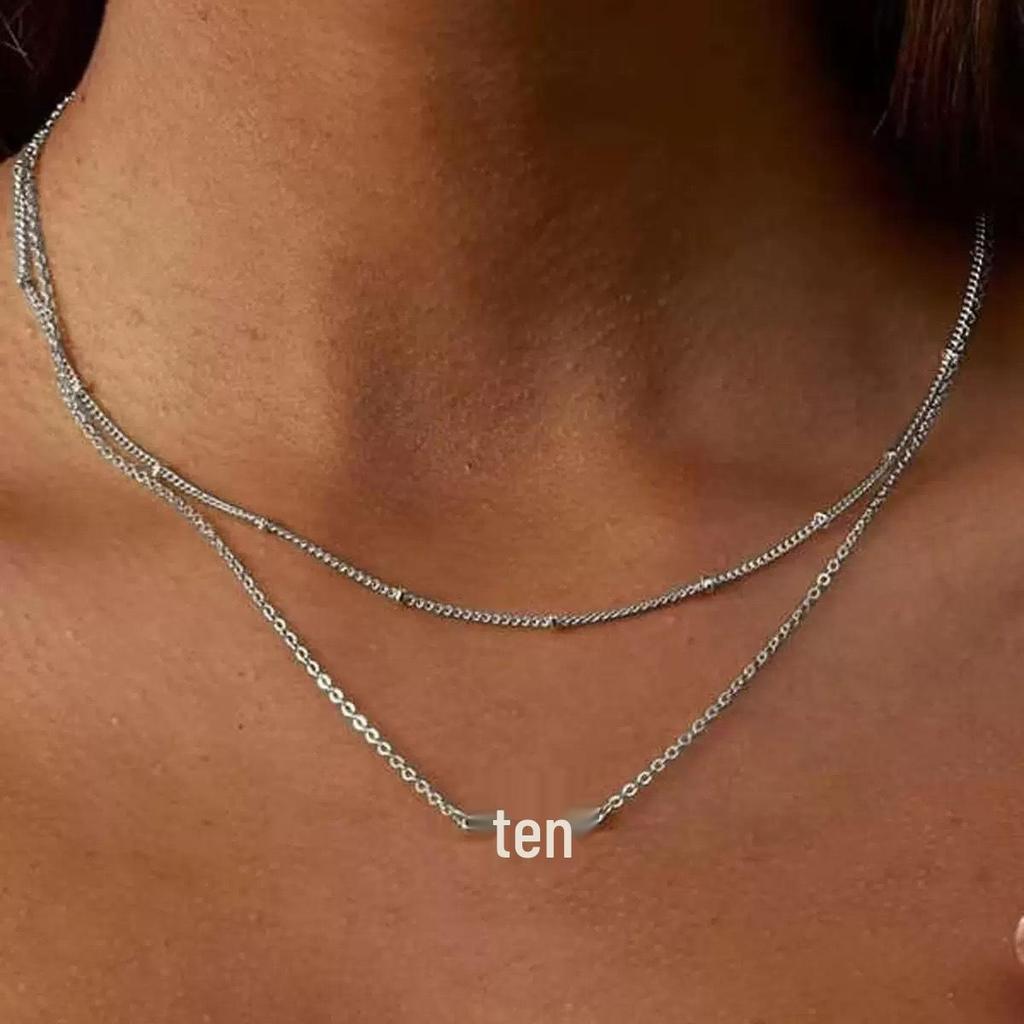 Vintage Perlenherz Mehrschichtiger Anhänger Halskette - Damen Choker Europäisch & Amerikanisch