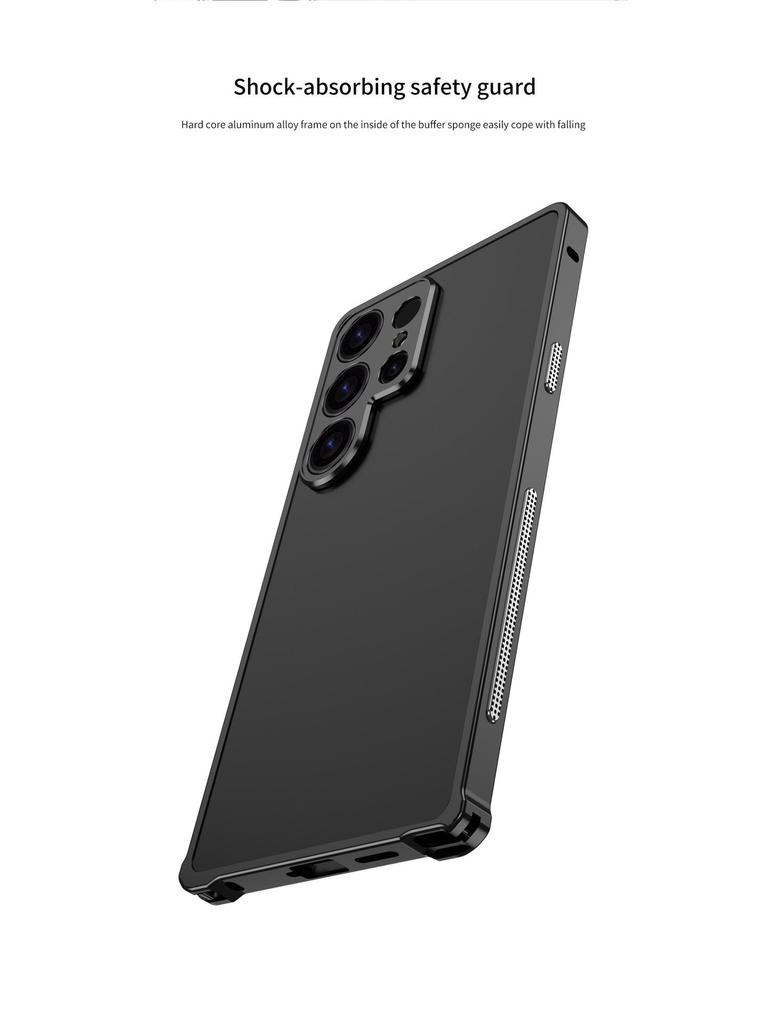 Samsung S25 Ultra Metal Frame Phone Case - Heat Dissipation, Bare Metal, Sea Horse Buckle Compatible with S24U