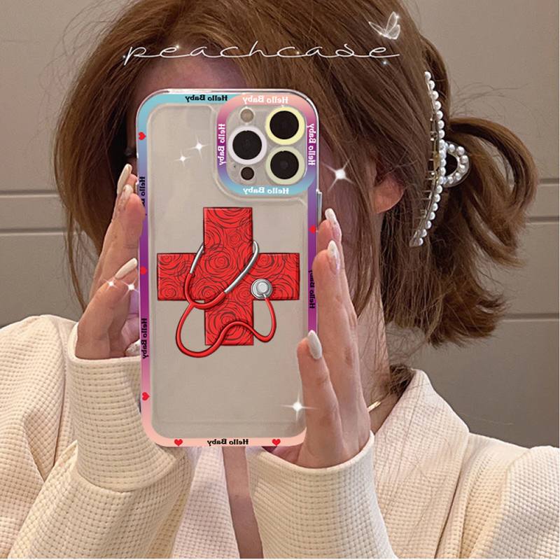Cartoon Medicine Doctor Nurse Phone Case for iPhone 11 12 13 Mini Pro Max 14 Pro Max Case shell