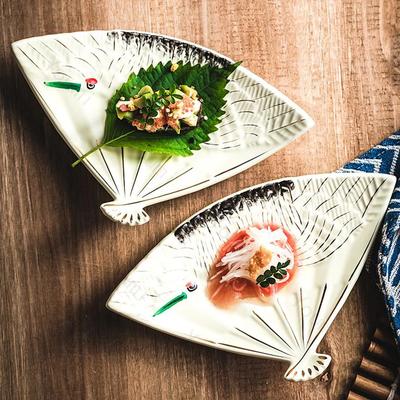 Creative Japanese Style Ceramic Plate Light Luxury Hotel Restaurant Seafood Sushi Plate Delicious Dishes Sashimi Dining Plates