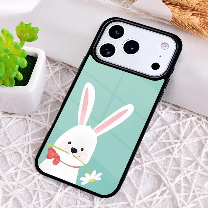 Cartoon Rabbit Bunny Phone Case for iPhone 17 Air 16 15 11 12 14 13 Pro Max Shockproof Cover