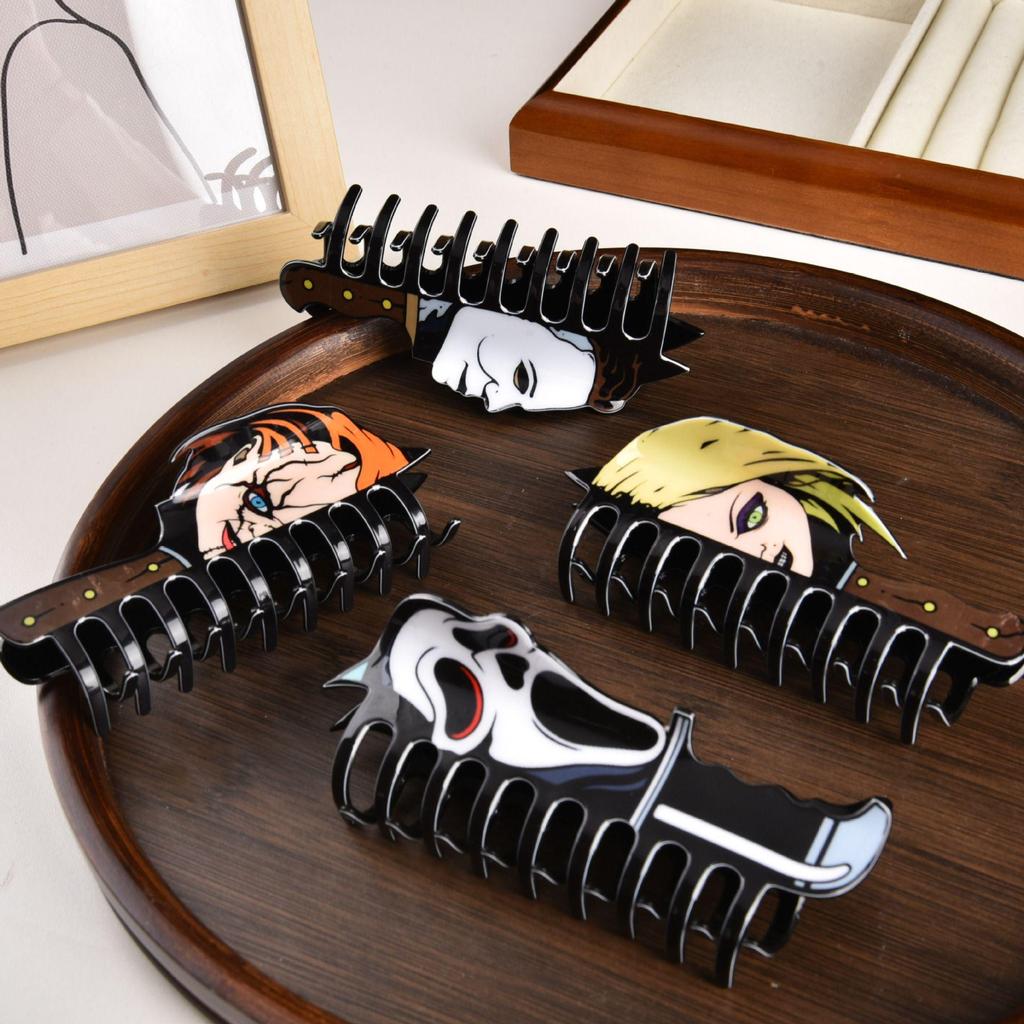 Meiya 2025 Clown Face Hair Claw Clip - Updo Shark Clip Headwear