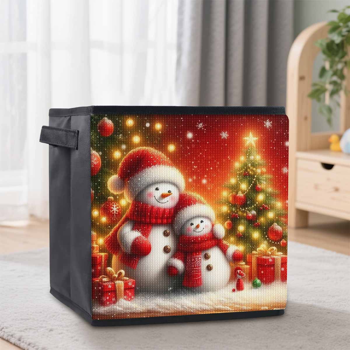 

Прекрасный снеговик 5D алмазная живопись корзина для хранения полная круглая выкладка мозаика алмазная вышивка наборы для вышивания крестом домашний декор домашний декор 25cmx25cm