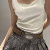 Zinc Zinc Alloy Punk Style Belt Metal Buckle Jeans Waistband Casual Retro Rivet Waist Belt  Spicy Girl