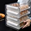 Transparent Egg Storage Box Double Layer Kitchen Organizer Rack Drawer Style Egg Box  Home Use