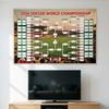 Voetbal Wandkaart Poster, Knock-out Schema En Finale Volg Wandvlag, Herbruikbare Waterdichte Polyester Wandtapijt voor Wedstrijdresultaten Registratie