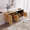 Modern wooden sideboard with three doors and shelves, 160 x 35 x 76 cm, easy assembly, space-saving design, robust and reliable