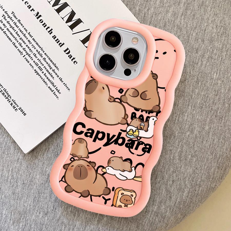 Soft Phone Cover Case for iPhone 17 Air XR 13 16 Pro Max 15 Plus 8 11 14 12 Capybara Cute