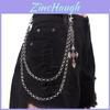 Hip Hop Cross Pendant Waist Chain Metal Dual Layer Accessory For Men Women
