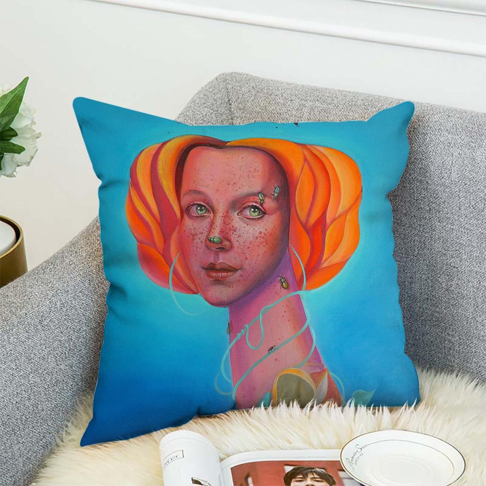 Natasha Lelenco Abstract Art Pillow Case For Car Sofa Decorative Home Double-sided Print Plush Square Throw Pillow Cushion Cover