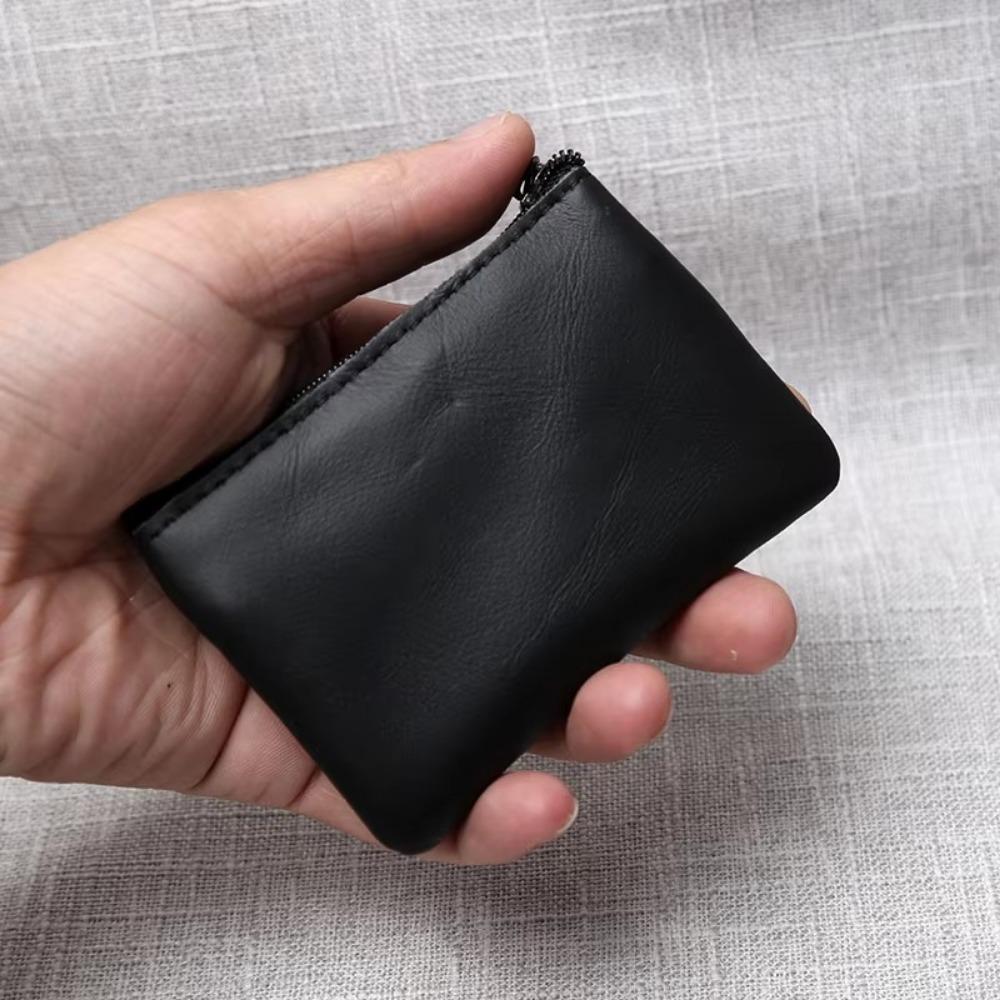 Portable Zipper Small Wallet Leather Key Case Simple Mini Coin Purse  Short Handbag