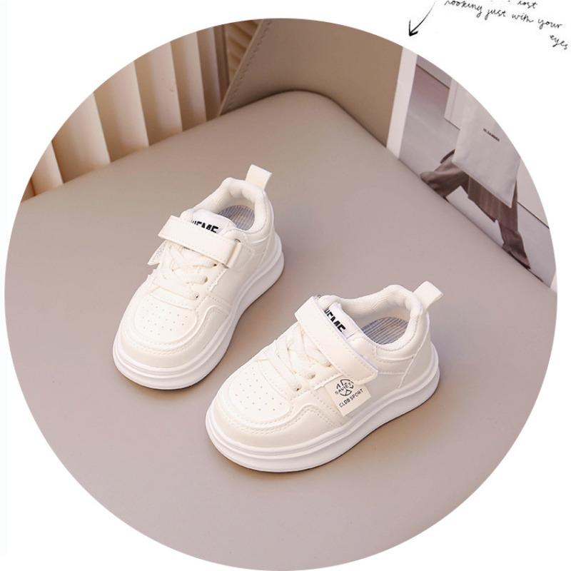 Girls Little White Shoes Spring and Autumn New Little Girl Breathable Children's Board Shoes Autumn Soft-soled Medium Children's Sports Shoes