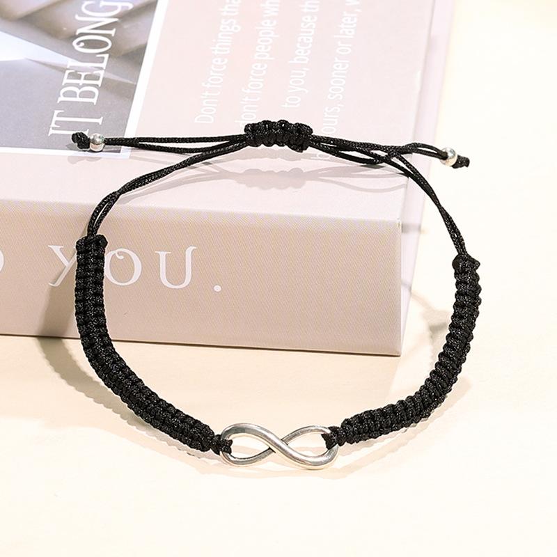 8-Character Couple Bracelet Set Adjustable Weaving Infinity Symbol Hand Rope Female