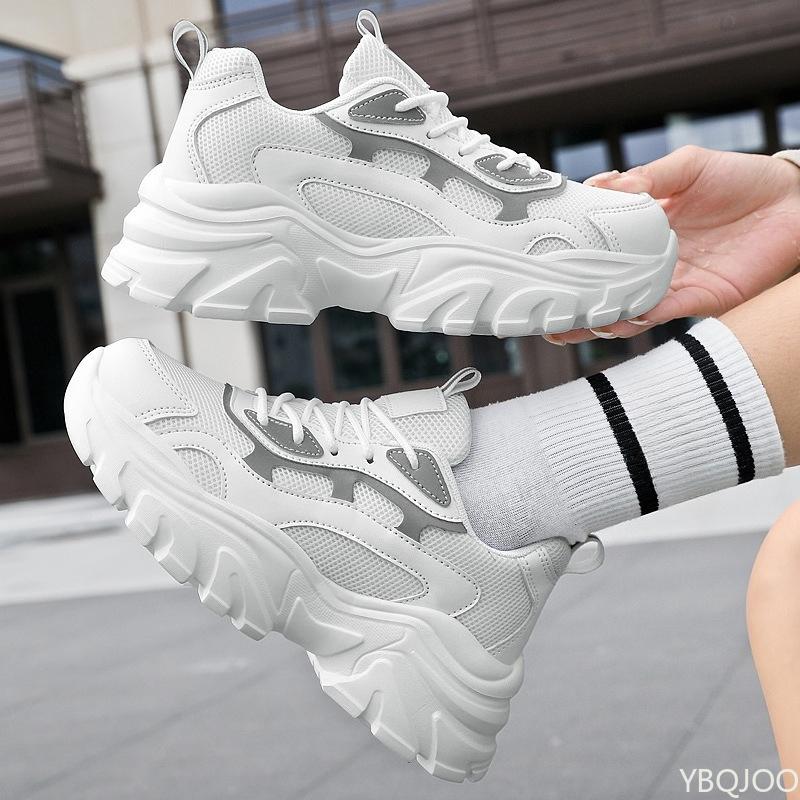 Fashion Four season mesh women's sports leisure fashionable thick soled women's shoes breathable wear-resistant non slip shoes