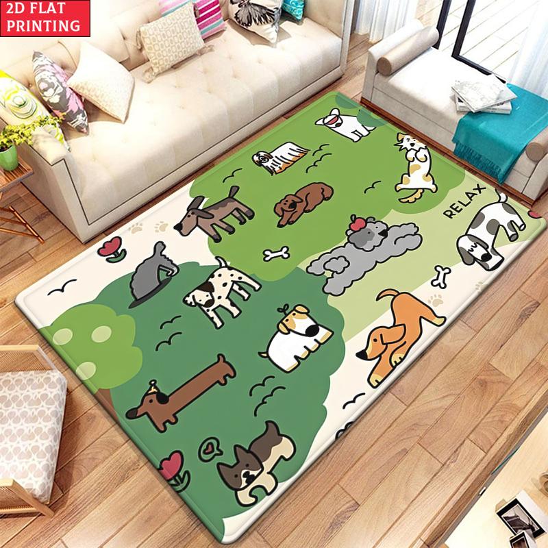Kawaii Cartoon Bear Large Room Carpet Non Slip Cartoon Kids Bedroom Living Room Floor Mat Home Decor Children's Play Carpet