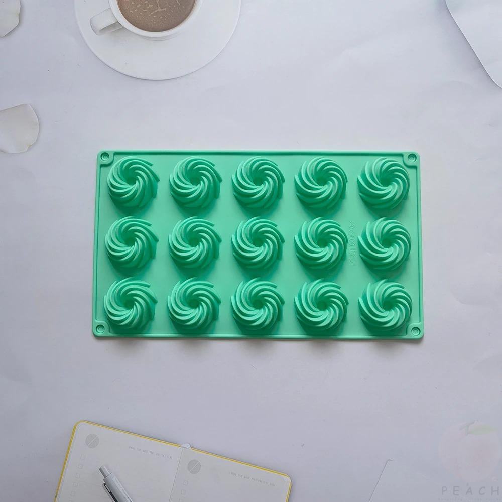 15 Holes Spiral Shape Silicone Cake Mold Mousse Dessert Baking Chocolate Donuts Bakeware Pastry Mould