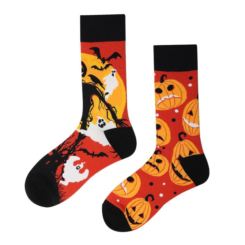 Original Design AB Mandarin Duck Asymmetric Socks Ins Street Cartoon Creative Animal and Plant Fruit Fashion Sports Cotton Socks
