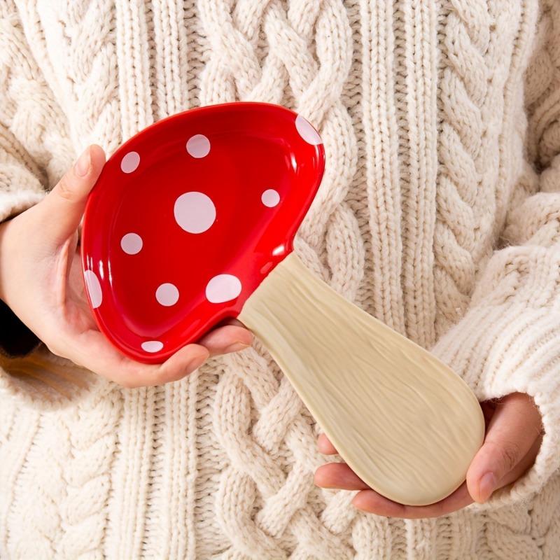 Süße Pilz Keramik Löffelablage, Küchenutensilienhalter & Dekoration, Ideales Einweihungsgeschenk